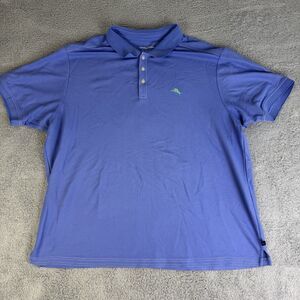 Tommy Bahama‎ Shirt Men's 1XLB Blue Short Sleeve Polo Casual Supima
